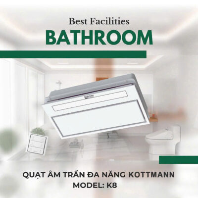Quạt Âm Trần Đa Năng Kottmann K8 ( 5 trong 1) - 30x60